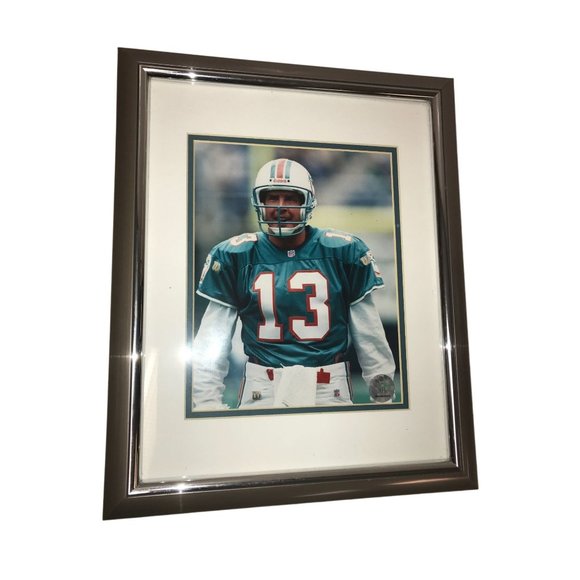 Vintage Collectible NFL Miami Dolphin Dan Marino Framed Photo - Picture 1 of 8